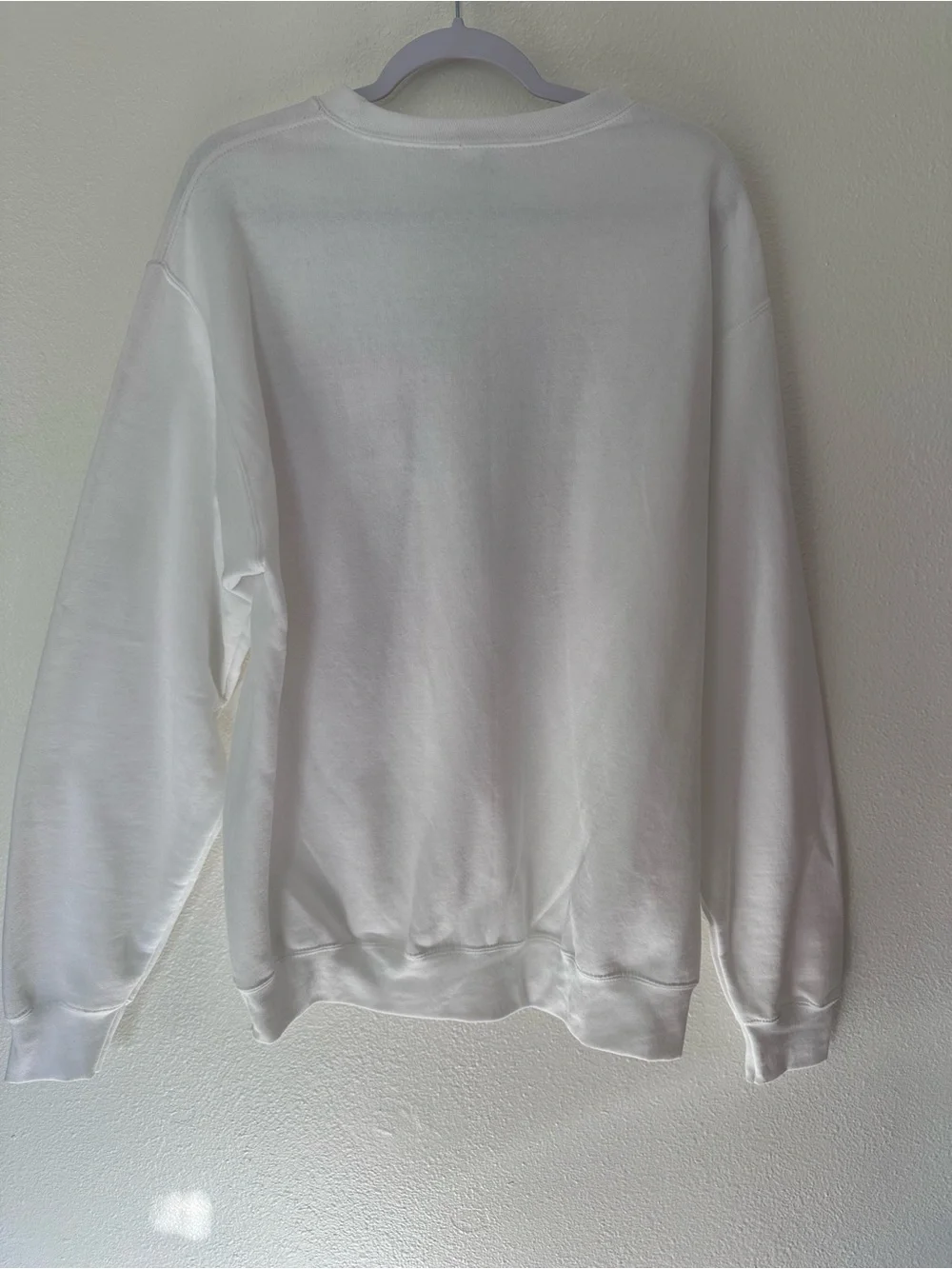 NWT Port & Company White Graphic Crewneck with Purple Pink & Red Design
